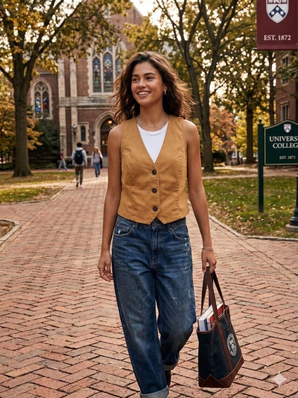 Madewell Brown Minimalist Academia Modern Classic Button Crop Vest Size 0